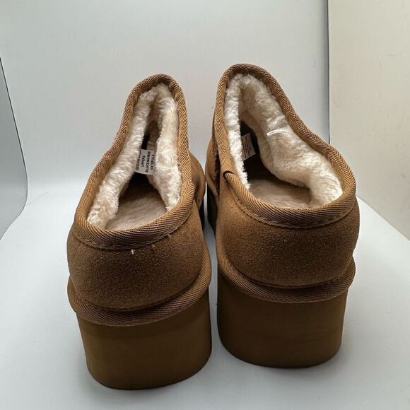 CUSHIONAIRE Women's Genuine Suede Cozy Mule Platform +Memory Foam 11 WIDE CHESTN - Picture 4 of 7